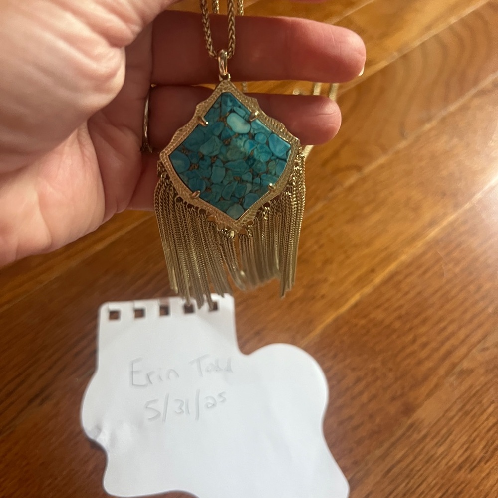Kendra Scott Gold and Turquoise Pendant Necklace